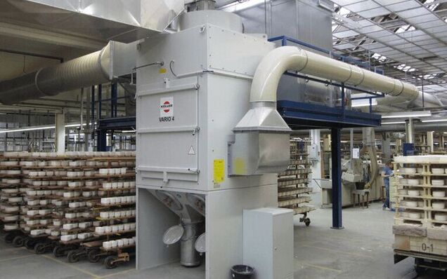 Heating cost savings achieved with clean air - VARIO eco series allows air recirculation and enables versatile applications when using appropriate filters. Most types of dust can be successfully collected such as those created during metal and polymer processing, and in chemical, pharmaceutical and ceramics industries, as well as non-metallic minerals.