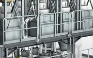 Treatment platform with raw materials supplied via Big Bags, or unloading of dosing material in the picture above, below installed is the dosing level.