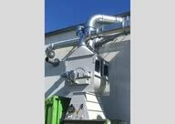 The coarse parts of the hay are segregated in the pre-separator (condenser) and conveyed to a press, which compacts the hay residues, reducing the volume of waste disposed.