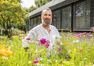 Our gardener has planted bee-friendly wildflower meadows on our company premises.