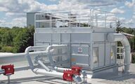 Dust extraction system with a burst disk for explosion pressure relief outdoors and an added ProFlap back pressure flap for decoupling the dirty air ductwork.